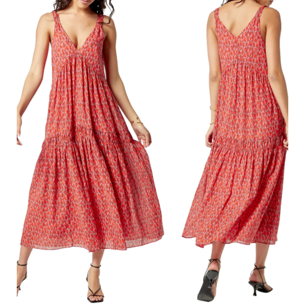 NWT JOIE Cotton Tiered Maxi Dress in Tea Rose Size Small